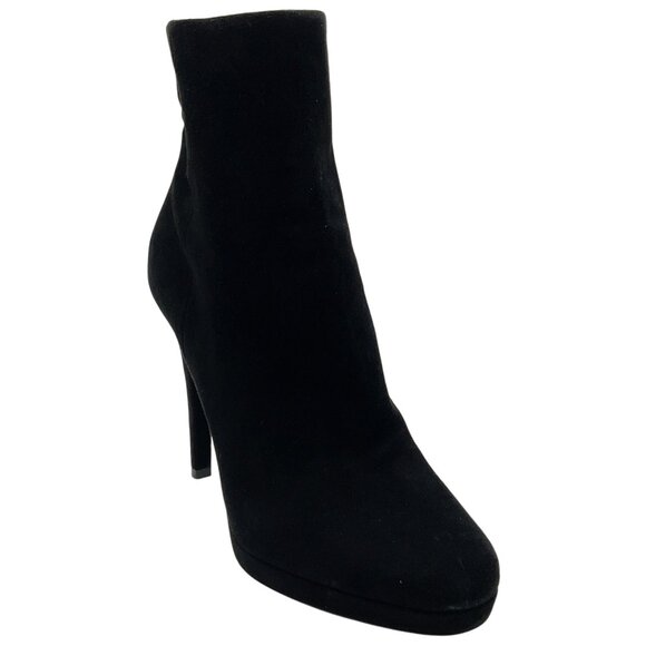 Prada Black Suede Platform Ankle Booties - Picture 1 of 6